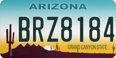 AZ license plate BRZ8184