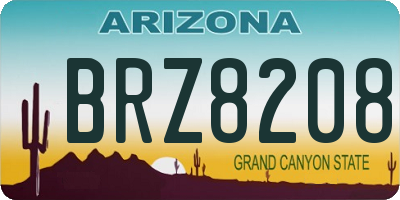 AZ license plate BRZ8208