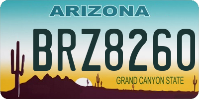 AZ license plate BRZ8260