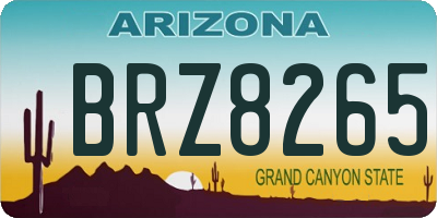 AZ license plate BRZ8265