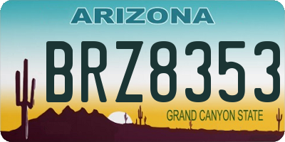 AZ license plate BRZ8353