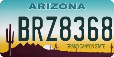 AZ license plate BRZ8368