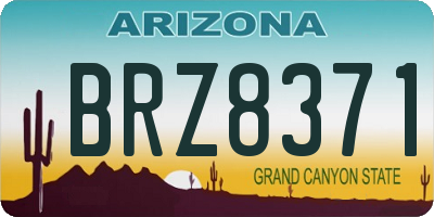 AZ license plate BRZ8371