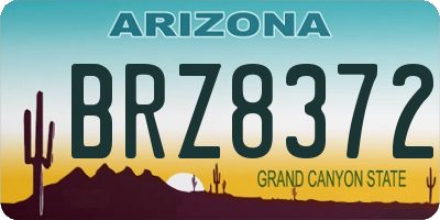 AZ license plate BRZ8372