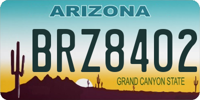 AZ license plate BRZ8402