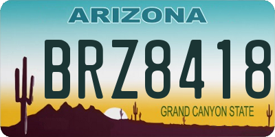 AZ license plate BRZ8418