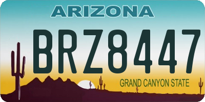 AZ license plate BRZ8447