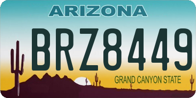 AZ license plate BRZ8449