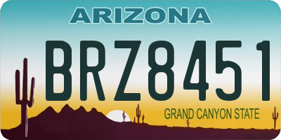 AZ license plate BRZ8451