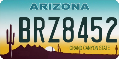 AZ license plate BRZ8452