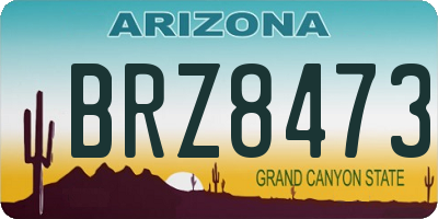 AZ license plate BRZ8473