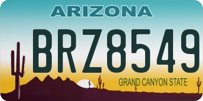 AZ license plate BRZ8549