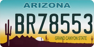 AZ license plate BRZ8553
