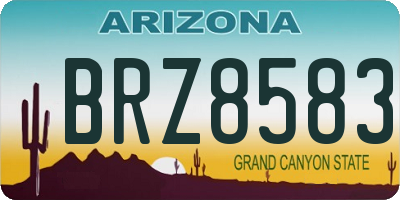 AZ license plate BRZ8583