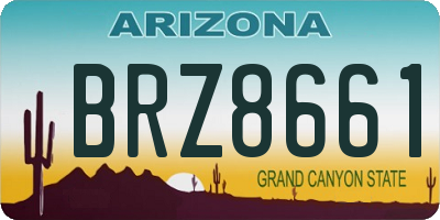 AZ license plate BRZ8661