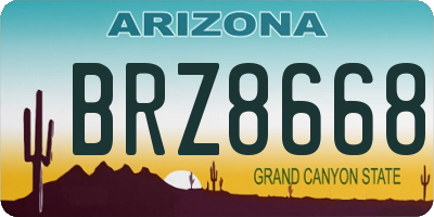 AZ license plate BRZ8668