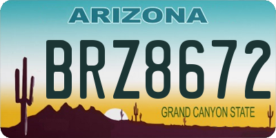 AZ license plate BRZ8672