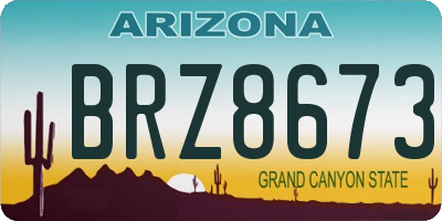 AZ license plate BRZ8673