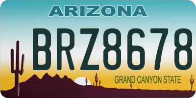 AZ license plate BRZ8678