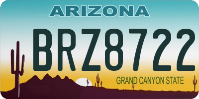 AZ license plate BRZ8722