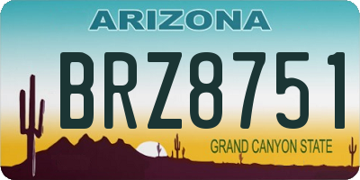 AZ license plate BRZ8751