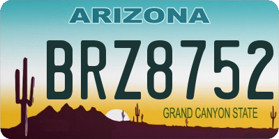 AZ license plate BRZ8752
