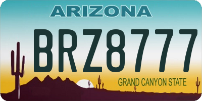 AZ license plate BRZ8777
