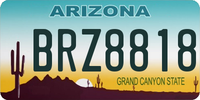 AZ license plate BRZ8818