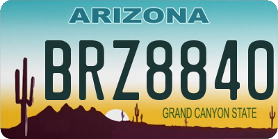 AZ license plate BRZ8840