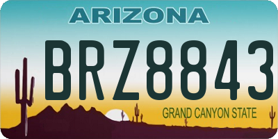 AZ license plate BRZ8843