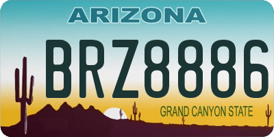 AZ license plate BRZ8886