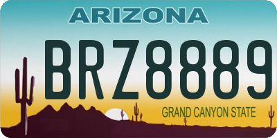 AZ license plate BRZ8889