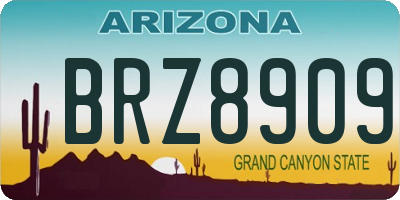 AZ license plate BRZ8909