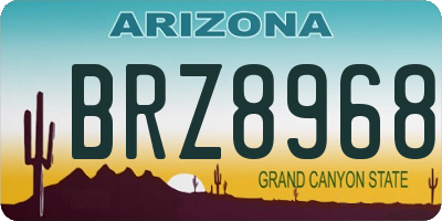 AZ license plate BRZ8968