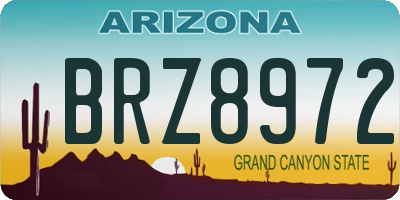 AZ license plate BRZ8972