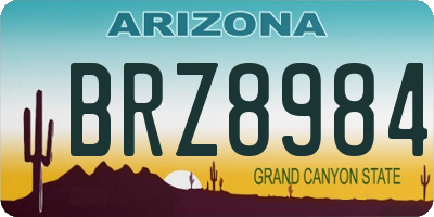AZ license plate BRZ8984