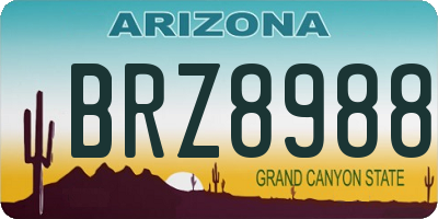 AZ license plate BRZ8988
