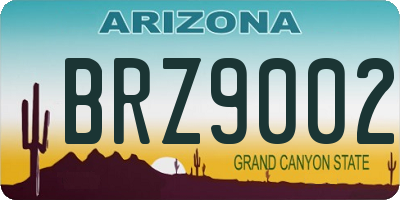 AZ license plate BRZ9002