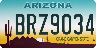 AZ license plate BRZ9034