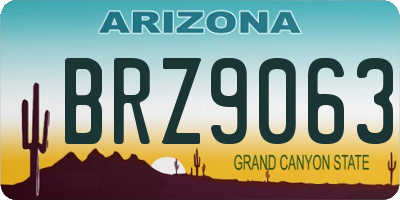 AZ license plate BRZ9063