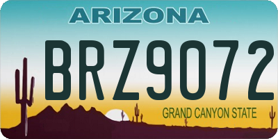 AZ license plate BRZ9072