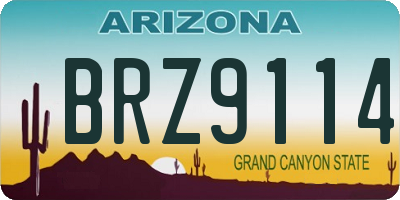 AZ license plate BRZ9114
