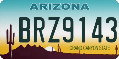 AZ license plate BRZ9143