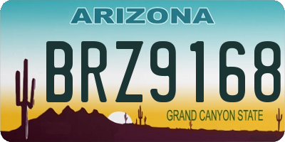 AZ license plate BRZ9168