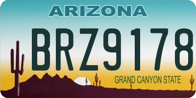AZ license plate BRZ9178