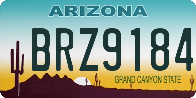 AZ license plate BRZ9184