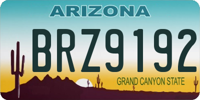 AZ license plate BRZ9192