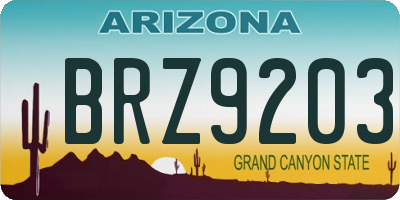 AZ license plate BRZ9203
