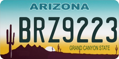 AZ license plate BRZ9223
