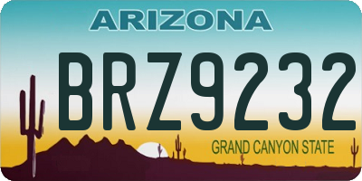AZ license plate BRZ9232